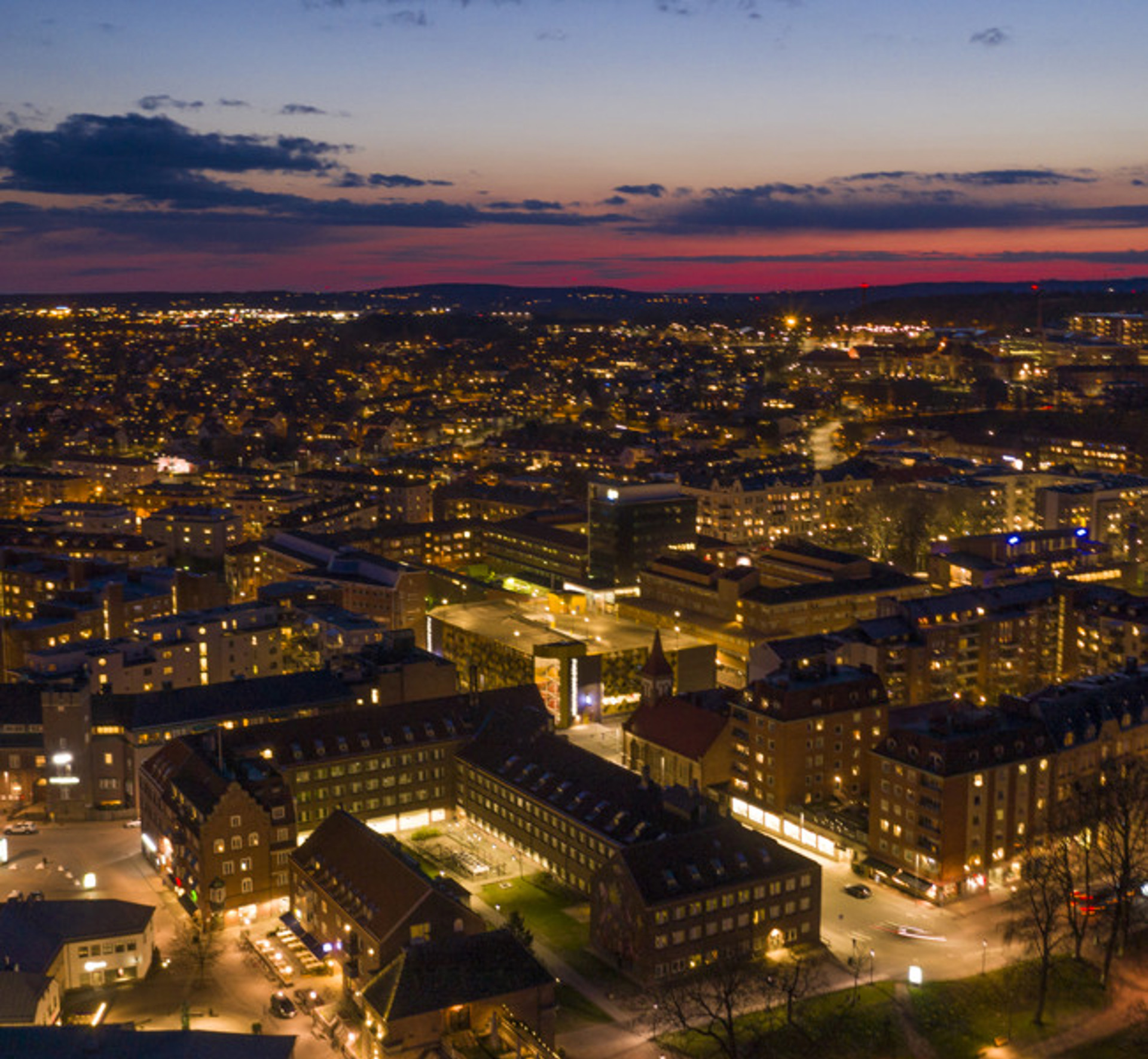 Flygbild på Halmstad